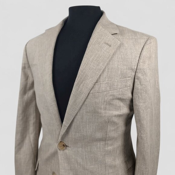 Banana Republic Linen Blend Glen Check 2-Piece Suit 36S - Pants W30xL26 - Picture 4 of 16